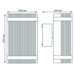 Светильник садово-парковый Gauss Enigma настенный архитектурный, 2xGU10, 100*105*245mm, 170-240V / 50Hz, 2xMax.50W, IP54 (1/12)