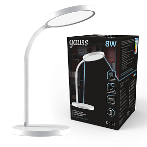 Светильник настольный Gauss Qplus модель GTL503 8W 500lm 4000K 170-265V белый диммируемый USB LED 1/12