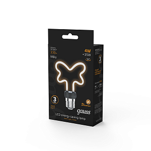 Лампа Gauss Filament Artline Butterfly 4W 330lm 2700К Е27 milky LED 1/10/100