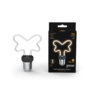 Лампа Gauss Filament Artline Butterfly 4W 330lm 2700К Е27 milky LED 1/10/100