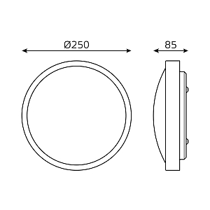 Светильник светодиодный Gauss 250х80, 12W 850лм, IP20 2700К круглый (белое кольцо) 1/5