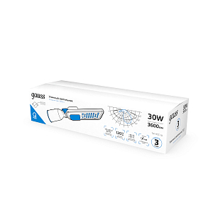 Светильник Уличный Gauss LED Qplus G2 IP65 368x136x92 30W 3600lm 5000K 175-265V КСС Ш 1/4