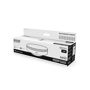 Лампа Gauss Elementary GX53 12W 860lm 4100K (10 ламп в упаковке) LED 1/10