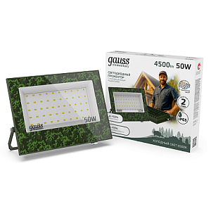 Прожектор светодиодный Gauss Elementary 50W 4500lm IP65 6500К ХАКИ 1/40
