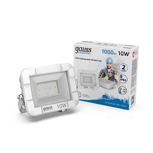 Прожектор светодиодный Gauss Elementary G2 10W 900lm IP65 6500К белый 1/60