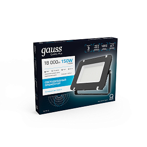 Прожектор Gauss Qplus 150W 18000lm 6500K 175-265V IP65 черный LED 1/4