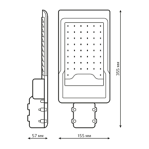 Светильник Уличный Gauss LED Avenue IP65 355*155*57 50W 5000lm 5000K 190-250V КСС "Ш" 1/10