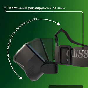 Фонарь налобный Gauss модель GFL409 5W 200lm Li-ion 1200mAh LED 1/10/100