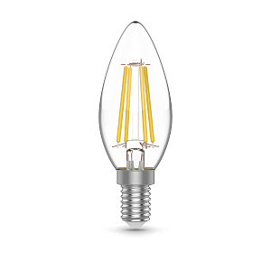 Лампа Gauss Basic Filament Свеча 4,5W 420lm 4100К Е14 LED 1/10/50