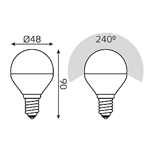 Лампа Gauss Шар 6W E14 RGBW+димирование LED 1/100