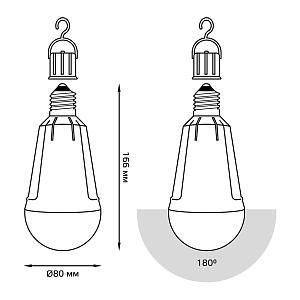 Лампа Gauss A80 12W 900lm 4100K Е27 авар. с Li-Ion аккумулятором LED 1/5/50