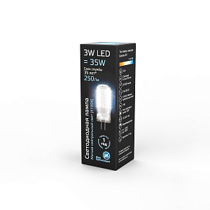 Лампа Gauss G4 AC150-265V 3W 240lm 4100K силикон LED 1/10/200