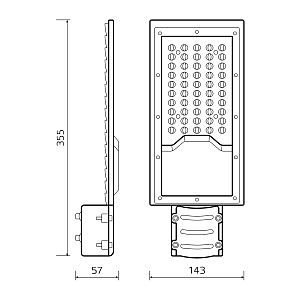 Светильник Уличный Gauss LED Avenue G2 IP65 355*155*57 50W 5000lm 4000K 190-250V КСС "Ш" 1/10