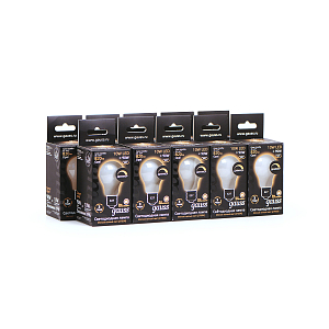 Лампа Gauss Filament А60 10W 820lm 2700К Е27 milky диммируемая LED 1/10/40