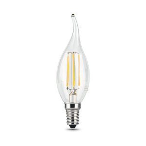 Лампа Gauss Filament Свеча на ветру 5W 420lm 2700К Е14 диммируемая LED 1/10/50