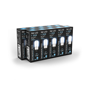 Лампа Gauss G4 AC150-265V 3W 240lm 4100K силикон LED 1/10/200