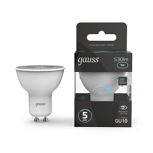 Лампа Gauss MR16 5W 530lm 4100K GU10 диммируемая LED 1/10/100