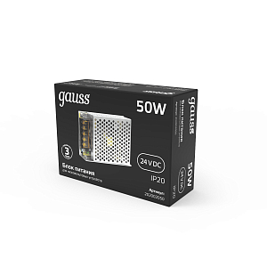 Блок питания Gauss 50W 24V IP20 1/120