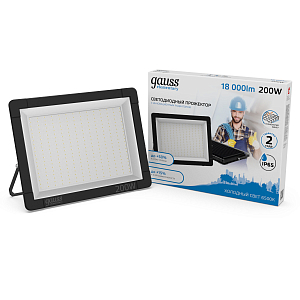 Прожектор светодиодный Gauss Elementary G3 200W 18000lm IP65 6500К черный LED 1/10