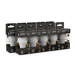 Лампа Gauss A60 11W 960lm 3000К E27 диммируемая LED 1/10/50