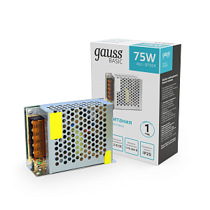 Блок питания Gauss Basic 12V 75W IP20 1/100
