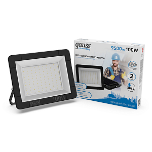 Прожектор светодиодный Gauss Elementary G3 100W 9500lm IP65 6500К черный 1/16