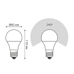 Лампа Gauss Elementary A60 12W 1150lm 4100K E27 LED 1/10/40