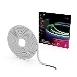 Лента термостойкая Gauss Neon 24V 12W/m  RGB 12x12mm IP68 5m 1/10