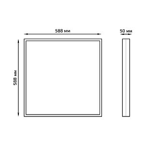 Св-к Gauss MiR гриль 30W CRI80 3000lm 6500K IP40 588*588*50мм опал планки LED 1/1