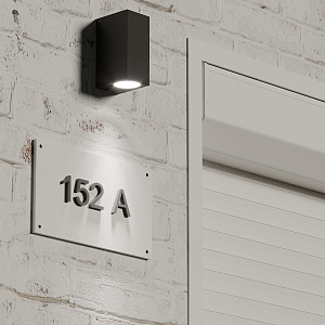 Светильник Gauss Cube настенный архитектурный 2*GU10, 160*68*92мм, 220-240V/50-60Hz, 2*35W IP54 (1/15)