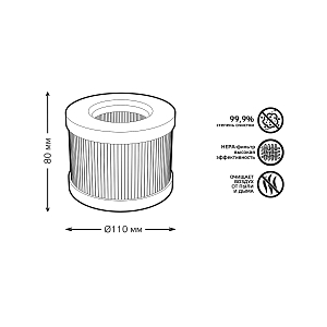 Фильтр для очистителя воздуха с ультрафиолетовым излучением антибактериального Gauss серия Guard 1/8/32