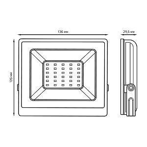 Прожектор светодиодный Gauss Elementary G2 30W 2700lm IP65 6500К белый 1/48