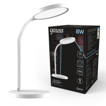 Светильник настольный Gauss Qplus модель GTL503 8W 500lm 4000K 170-265V белый диммируемый USB LED 1/12 Светильник настольный Gauss Qplus модель GTL503 8W 500lm 4000K 170-265V белый диммируемый USB LED 1/12