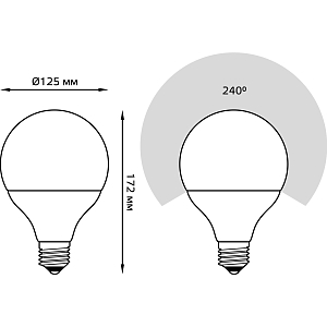 Лампа Gauss G125 22W 1900lm 6500K E27 LED 1/10