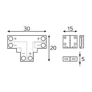 Набор коннекторов Gauss Basic для LED-ленты 10 mm 5050 IP20 1/750