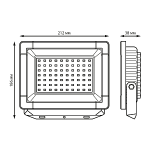 Прожектор светодиодный Gauss Elementary G2 70W 6300lm IP65 6500К белый 1/16