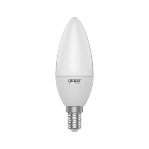 Лампа Gauss Basic Свеча 5,5W 400lm 3000K E14 (3 лампы в упаковке) LED 1/40