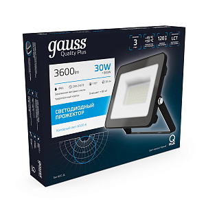 Прожектор Gauss Qplus 30W 3600lm 6500K 175-265V IP65 черный LED 1/10