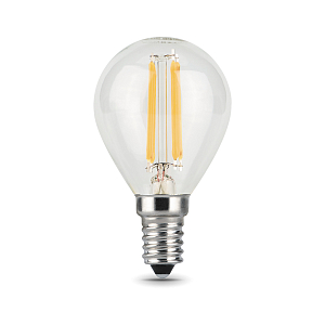 Лампа Gauss Filament Шар 7W 580lm 4100К Е14 шаг. диммирование LED 1/10/50