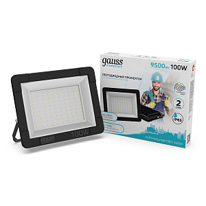 Прожектор светодиодный Gauss Elementary G3 100W 9500lm IP65 4000К черный 1/16