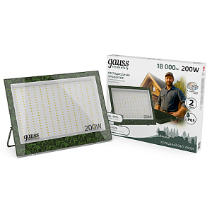 Прожектор светодиодный Gauss Elementary 200W 18000lm IP65 6500К ХАКИ 1/10