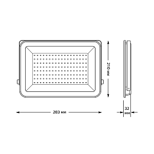 Прожектор Gauss Qplus 100W 12000lm 6500K 175-265V IP65 черный LED 1/4