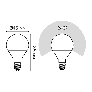 Лампа Gauss Elementary Шар 12W 880lm 3000K Е14 LED 1/10/100