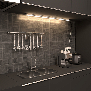 Светильник с кнопкой Gauss TL линейный 15W 1320lm 4000K IP20 1175х22х37 (к.п. 1м, Коннект2шт, креп 1шт) LED 1/25