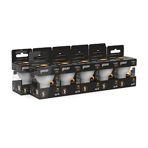 Лампа Gauss MR16 5W 500lm 3000K GU10 диммируемая LED 1/10/100