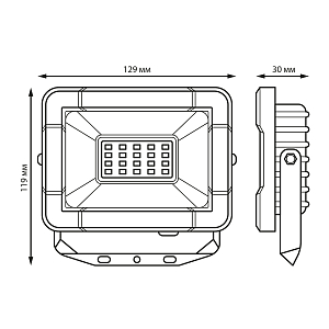 Прожектор светодиодный Gauss Elementary G3 20W 1800lm IP65 6500К черный LED 1/60