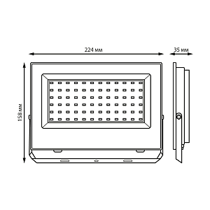 Прожектор светодиодный Gauss Elementary 70W 6300lm IP65 6500К ХАКИ 1/20