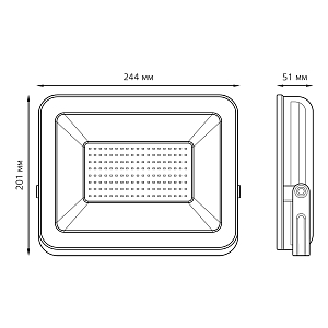 Прожектор светодиодный Gauss Elementary 100W 8500lm IP65 6500К ПРОМО G2 черный 1/16