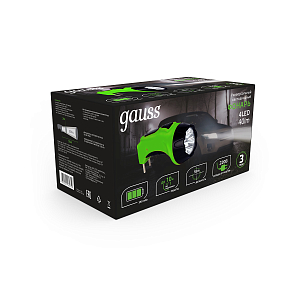 Фонарь ручной Gauss модель GFL104 4LED 40lm  lead acid 350mAh LED 1/12/72