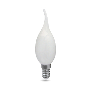 Лампа Gauss Filament Свеча на ветру 9W 590lm 3000К Е14 milky диммируемая LED 1/10/50